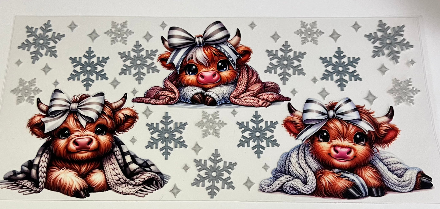 Winter Highland Cow